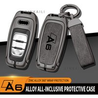 Alloy car key case remote control protective cover is suitable for Audi A6 S6 RS6 2018 2019 2020 2021 key cover accessories