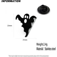 New ghost devil men's lapel pin, 316L stainless steel gold-plated badge, black brooch for suit accessories, Halloween gift
