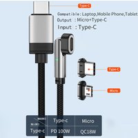 100W Fast Charging Magnetic Suction Data Line for iPhone 15 16 Xiaomi Samsung Mobile Phone Tablet Rotating Weaving Charging Line