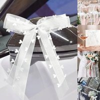 10/20/30Pcs Wedding Pull Bow Ribbons Satin Bow For Cars Chairs Christmas Presents Gift Decoration Ribbon Wedding Pull Flowers