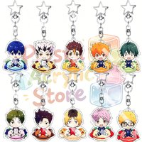 Anime Volleyball Boys Sweets Macaron Q Version Acrylic Keychain Tobio Kageyama Koutarou Bokuto Cute Accessory Pendant Gifts Toys