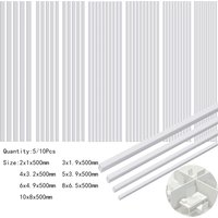 5/10pcs ABS Square White Plastic Pipe Tube Hollow Pipe Perfect for DIY house sand table model building stick tool