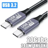 USB 3.2 20Gbps 48V 5A 240W USB C to Type-C 3.2 Gen2 Cable Data Transfer USB C SSD Hard Disk Cable 4K 60Hz QC 3.0 Fast Charging