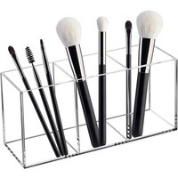 3 Holes Transparent Cosmetic Makeup Acrylic Makeup Brush Tool Storage Box Case Make-up Brush Holder Table Organizer Makeup Tool