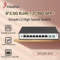 XikeStor Simple L2 10 Ports Managed Switch Etherent with 8-Port 2.5G RJ45 & 2-Port 10G SFP Port