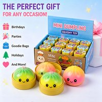 2026 Trendy 5.5cm Rainbow Bao Bun Squishy TPR Soft Flour Filled Squeeze Fidget Sensory Anti Stress Desk Accessory Novelty Gift