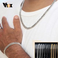 Vnox 18-70cm Curb Kette Halsketten 3-11mm männer Miami Kubanischen Link Klassische Punk Schwere metall Edelstahl Lange Frauen Halskette