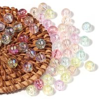 100 pcs/Lot 6 8 10mm couleur plaqué perles acryliques rondes transparentes pour la fabrication de bijoux perles d'espacement en vrac bracelet à bricoler soi-même collier