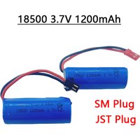 Lithium Rechargeable Battery SM Plug JST Plug for Remote Control Aircraft Toy Car Model 18500 3.7V 1200mAh 15C Polymer Battery