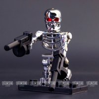 Chrome Skull Terminator T800 Robot Building Blocks Mini Action Figure Toys