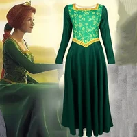 Fiona Shrek Costume Women Girls Kids Princess Fiona Cosplay Dress Sexy Printing Birthday Party Dress Halloween Carnival Clothes