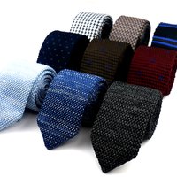 Fashion Knitted Ties For Men Women Casual Green Neck Tie Solid Striped Red Brown Leisure Cravate Wedding Business Narrow Necktie