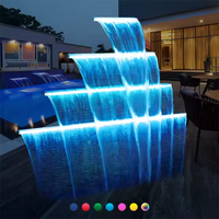 60/90/120CM Rgb Led Water Descent Water Curtain Waterfall Fountain for Landscape Garden Swimming Pool