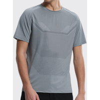 AliExpress Men's Fitness Sports Round-neck Short Sleeves Summer Gym Running Fitness Cycling T-Shirt Breathable Slim Fit Solid Color Top Tee