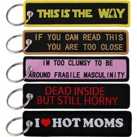 THIS IS THE WAY Cool Key Tag Keychains for Car Motorcycles Keys Holder Keyring Women Fashion Jewelry Accessories Gifts Jet Tag