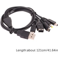 Long Lasting 1.2M Fast Charge Cable, 5-in-1 Game Charger for 3DS XL, NDS Lite, NDSI LL, Wi U, GBA, PSP.'