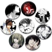 Anime Death Note Pins Ryuk Yagami Light L Lawliet Cartoon Badge Round Display Brooches for Backpack Accessory Handmade Gifts
