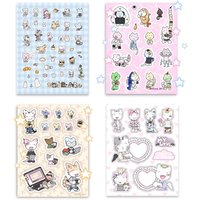 1/4 Pcs Kitten Stickers Season 1 Korean Ins Cartoon Gooka Hand Account Stickers Wholesale Cheap DIY Goo Ben Materials
