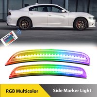 4 szt. LED RGB Przednie Tylne Światła Obrysowe Boczne do Zderzaka Dodge Charger 2015-2023 Kierunkowskazy Odblaski Lampy Akcesoria Samochodowe