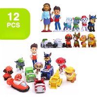 12Pcs Paw Patrol Themed Patrulla Canina Anime Action Figures Puppy Patrol Mini Dolls Decor Patroling Canine Toys Birthday Gift