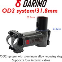 DARIMO Carbon Fiber Bike Stem 31.8mm Clamp 17°/12°/6° 1-1/4” OD2 UD Matte Black for Road/x-cross/MTB Fits 6°/9° Flat Handlebars