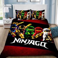 3pcs Duvet Cover Pillowcase Bedding Set For Game N-Ninjagos Adult Boy Girl Bedroom Decoration Children Gift Single Double Size
