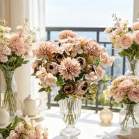 Artificial Tea Bud Hydrangea flower Home Dining Table Vase Ornament Outdoor Yard Holiday Party Wedding Bridal Bouquets DIY Gifts