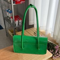 Retro Simple Women's Underarm Bag Vintage Green Ladies Square Shoulder Bags Winter Fashion Female Tote Purse Top Handle Handbags