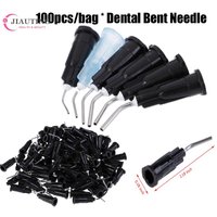 100pcs Dental Flowable Composite Flow Resin Acid Etching Gel Applicator Delivery Tips Dispensing Syringe Irrigation Needle Tip