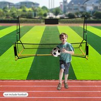 Dual-Net Soccer Rebounder - High & Low Nets, Suitable for Kids Teens & Fans, Ideal for Passing Shooting Heading Practice