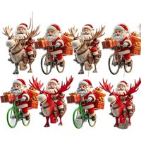 AliExpress 8pcs Christmas Wooden Bicycle Santa Claus 2D Flat Wooden Pendant Christmas Tree Decoration Perfect Holiday Gift Decoration