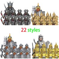 9PCSDIY Medieval Elf Soldiers Guard Action Doll Mini Building Block Doll Assembly Building Block MOC Children's Toy
