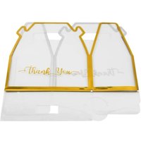 12pcs Set Reusable Transparent Transparent Candy Box PVC Gold Border Plastic Storage Box Portable Design Wedding Packaging
