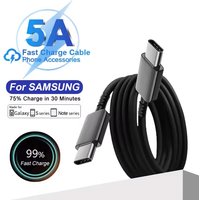 Fast Charging Type-C Cable 5A 45W PD USB-C Super for Samsung S21 FE S22 Plus S23 S24 Ultra Note 20 A14 A15 A33 A34 A53 A54 A55