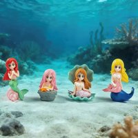 Mermaid Figurines Resin Mermaid Statues Mini Mermaid Ornaments for Aquarium Fish Tank Garden Bonsai Home Desktop Fairy Garden De