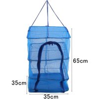 New Fish Mesh Hanging Sun Dry Net for Food Dehydrator Durable Folding 3 Layers Vegetable Herbs Fishes Dryer Drying Racks