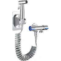 Bidet Faucet 304 Stainless Steel Handheld Toilet Bidet Sprayer Gun Portable Toilet Shower Sprayer Bathroom Sprayer Self Cleaning
