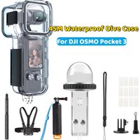 For DJI OSMO Pocket 3 Waterproof Case 45M Underwater Diving Housing Cover Selfie Stick Float Rod UV Chest Strap Accessories Kit