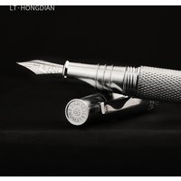 LT Hongdian Gentian Limited 6013S Fountain Pen Engravable Free Ink Cartridge Gift Set Calligraphy Unisex All-in-One Retro