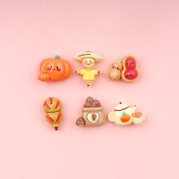 30/300pcs Kawaii Simulation Mini Scarecrow, pumpkin, peanut Resin Flat Back Cabochon Dollhouse DIY Scrapbooking Nail art decor