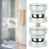 Back-to-Back Stainless Steel Door Knob Puller Solid Smooth Shower Screen Handle Single-hole Aluminum Alloy