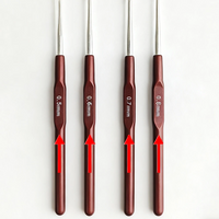 DIY Knitting Hook Needle Dreadlock Hair Tools Metal Plastic Crochet Hooks 0.5Mm 0.6Mm 0.7Mm 0.8Mm Hair Weaving Micro Hook