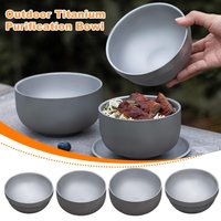 Titanium Purification Portable Bowl Multi Functional Soup Bowl Outdoor Camping Mug Outdoor Camping Double Layer Anti Scald Bowl