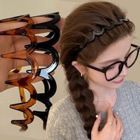 1-10pcs Korean Sweet Black Hair Comb Headband for Women Girls Plastic Hoops Fixed Teeth Non-Slip Design Face Washing Headwear