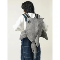 Whale Shark Shape Backpack Durable Large Capacity Travel Bag Women Men Cute Outdoor Street Cartoon Knapsack Student Schoolbag