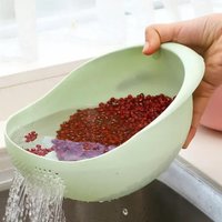 1 Pcs New Food Grade Plastic Rice Strainer Vegetable Fruit Washing Drain Basket Kitchen Multi-Purpose Storage Organizer