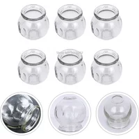 6 Pcs Fire Glass Cupping Chinese Medical Glass Cupping Instrument Treatment Kit for Health Care Vacuum Cupping Therapy Jar