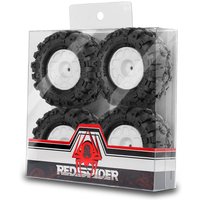 RED SPIDER 4pcs 57mm Metal 1.0" Beadlock Wheel Rim Rubber Tire Set for 1/24 Axial SCX24 1/18 TRX4m RC Crawler Car Upgrade Parts