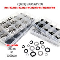 1 Set Spring Split Lock Washer Elastic Gasket GB93 Mix M1.6 M2 M2.5 M3 M4 M5 M6 M8 M10 M12 M16 Kit Black 304 A2 Stainless Steel