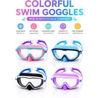 1pc Professional Swimming Goggles Anti Fog Leakproof Wide View Silicone Dive Mask Adjustable Strap UV Protection Swim Glasses